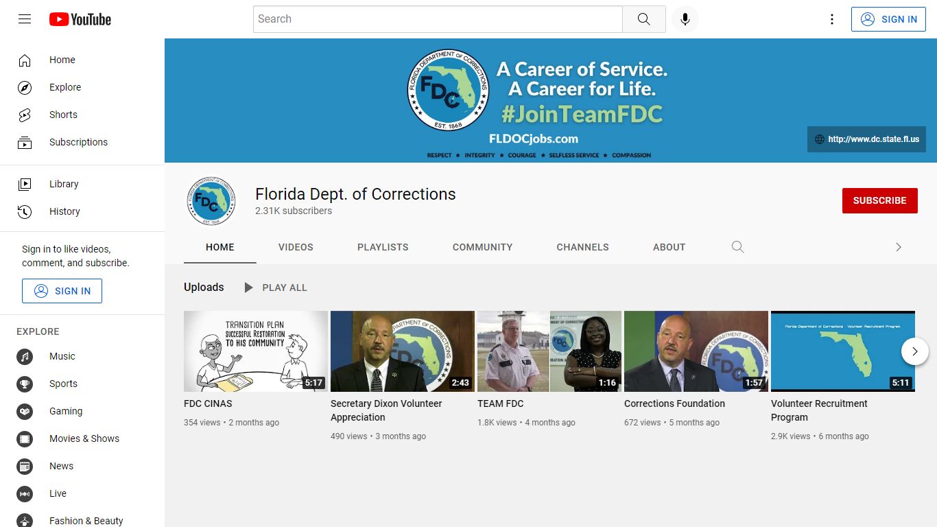 Florida Dept. of Corrections - YouTube